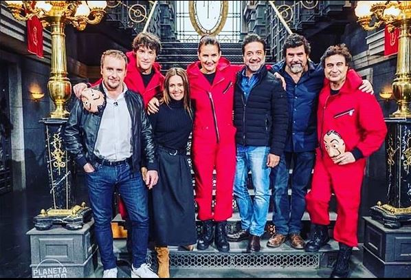 Enrique Arce Temple with Money heist characters