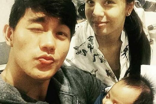 Imelda Schweighart husband Christopher Comicho Dulagan holding his baby