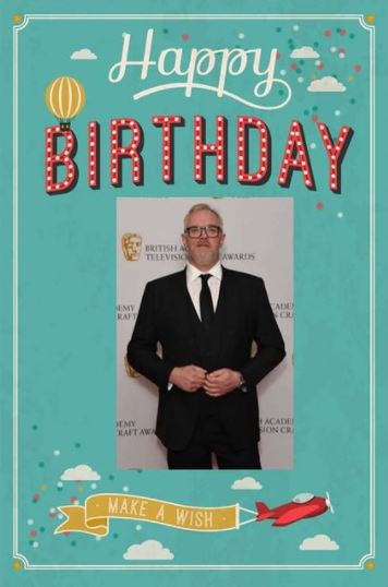 Greg Davies on his 51st birthday in the posture