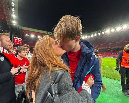Rasmus Hojlund and his girlfriend Laura Rhod Sondergaard