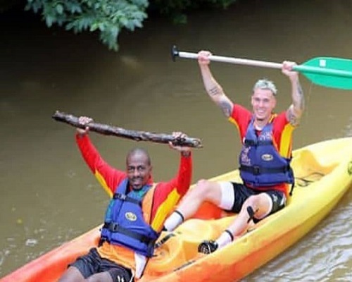 Gael Kakuta having a good time with his friend