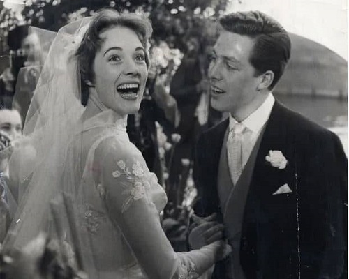 Julie Andrews & Tony Walton on their wedding day