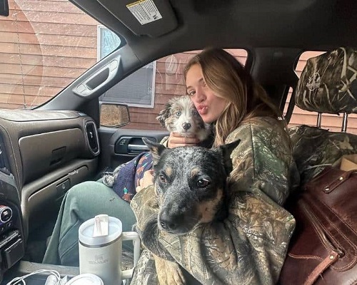 Montana Fouts with her pet