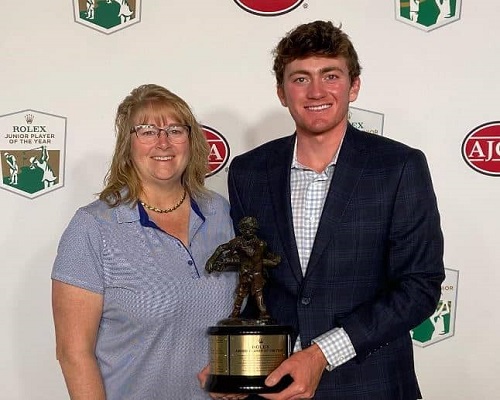 Nick Dunlap with his mother