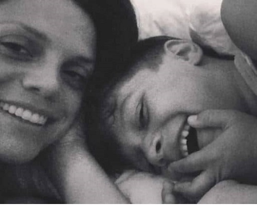 Vanessa Ferlito with her baby