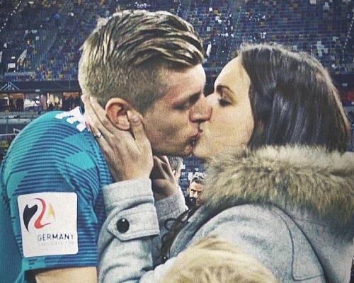 Toni Kroos with his sweetheart