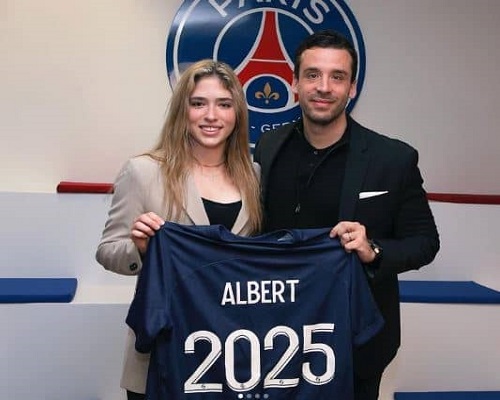 Korbin Albert with her jersey