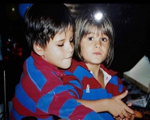 Agathe with her brother