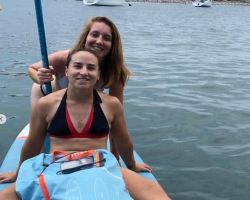 Pauline Bourdon with her partner