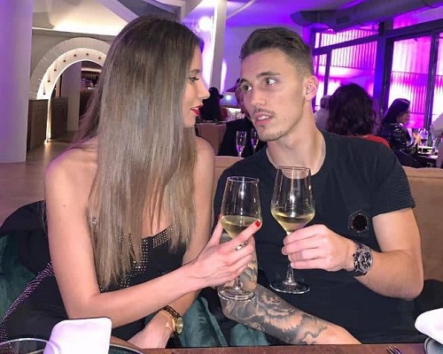 Alejandro Grimaldo and his girlfriend Ana Fuster García
