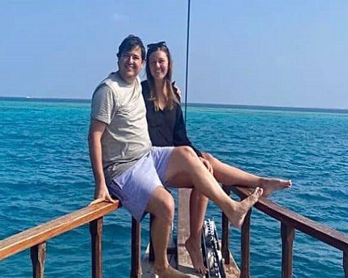 Brittany Higgins with her partner