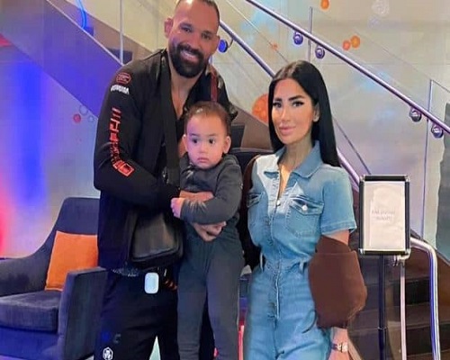 Michel Pereira with his wife and son