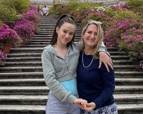Chloe Coleman with her mother