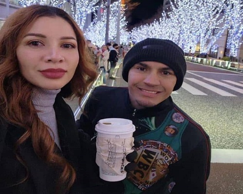 Juan Francisco Estrada with his wife